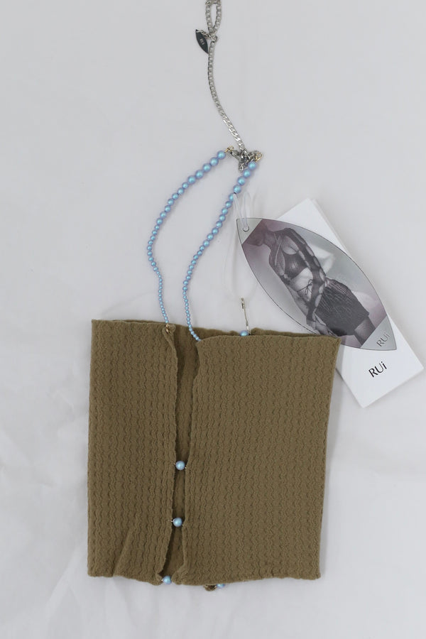 RUI translucent thin strap halterneck suspender RSS24SF02 Coffee coffee